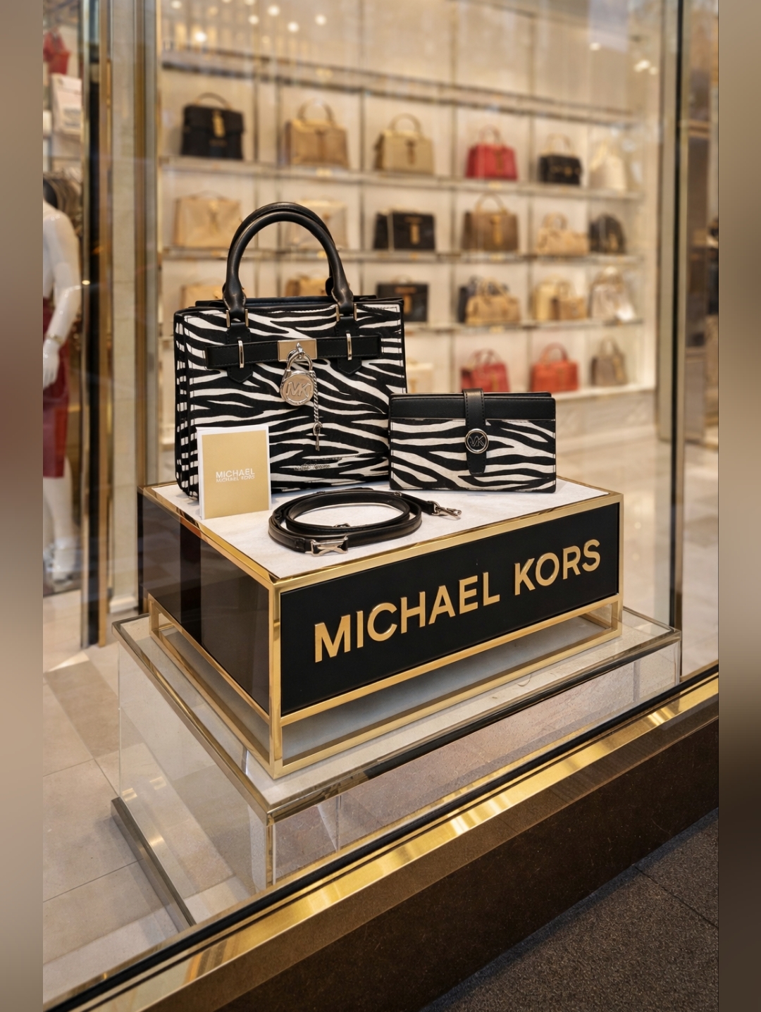 Michael Kors Zebra-Print Satchel & Wallet Set Nwt